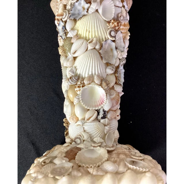 1990s Shell Decorated Pedestal Candlestick For Sale - Image 9 of 11