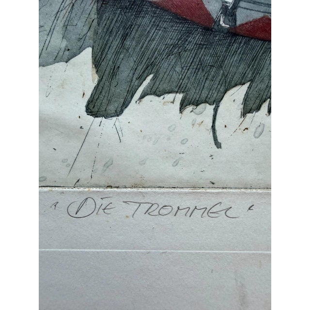Red Michael Schreiber, the Drum 1984, Etching For Sale - Image 8 of 13