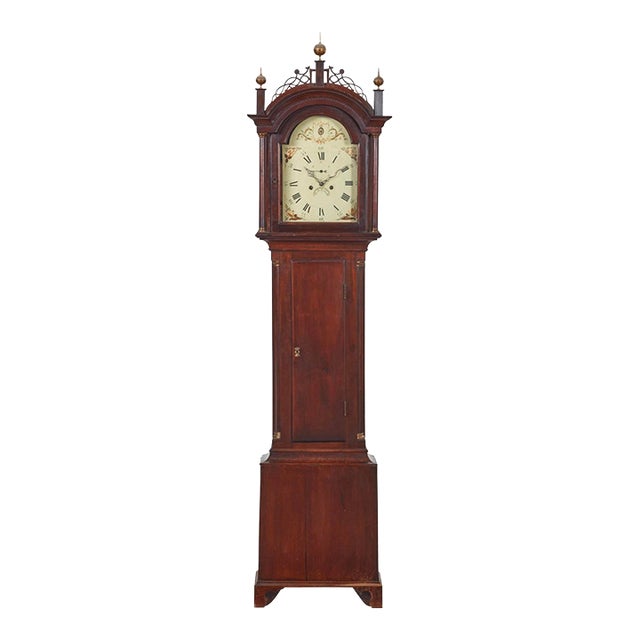 Early 1800s New Hampshire Federal Cherrywood Grandfather Clock Chairish
