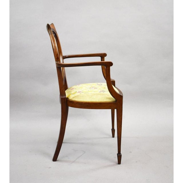 Edwardian Sheraton Revival Mahogany Armchairs, 1900, Set of 2 For Sale - Image 4 of 9