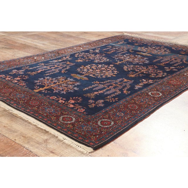 Textile Early 20th Century Antique Persian Sarouk Farahan Rug, 04'00 X 06'05 For Sale - Image 7 of 10