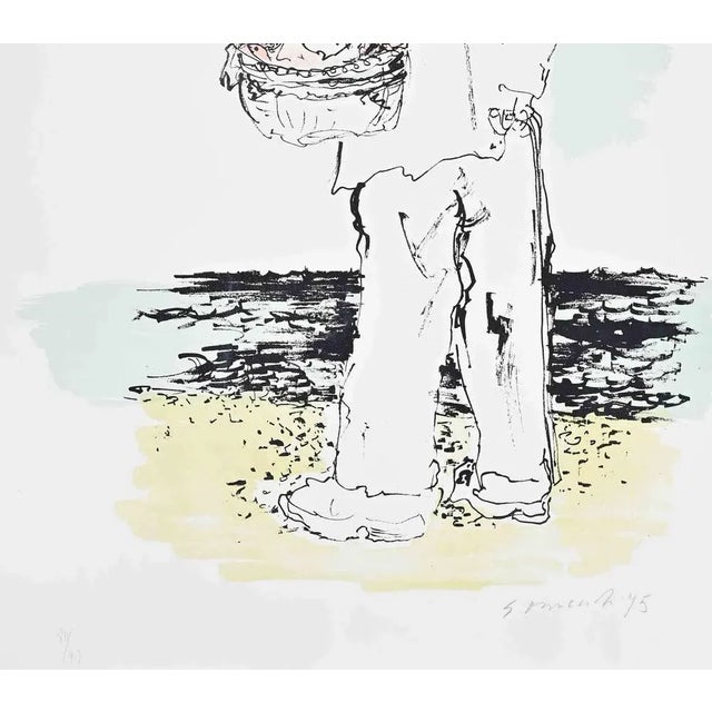 The Fisherman is an artwork realized in 1975 by Giovanni Omiccioli (February 25, 1901 – March 1, 1975). Lithograph on...