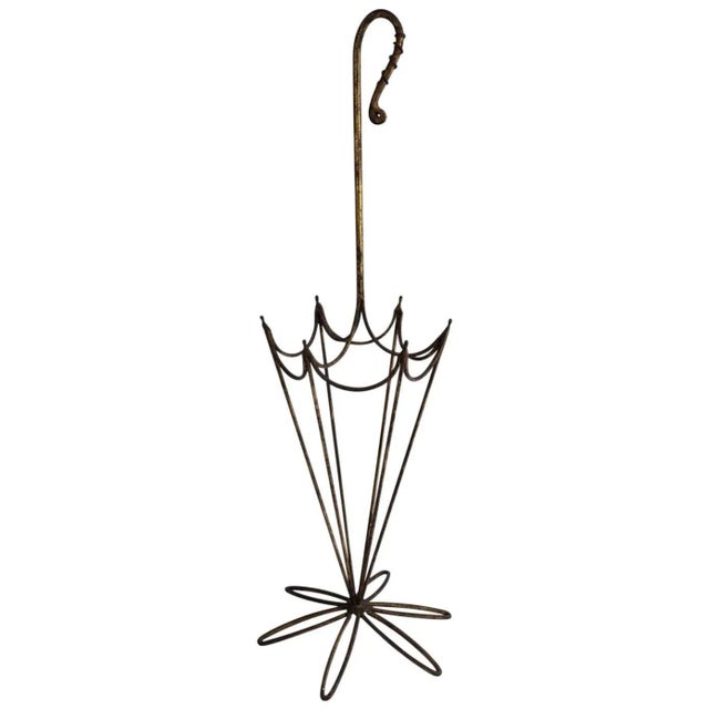 Gold Gilt Iron Umbrella Stand, circa 1940 For Sale - Image 13 of 13