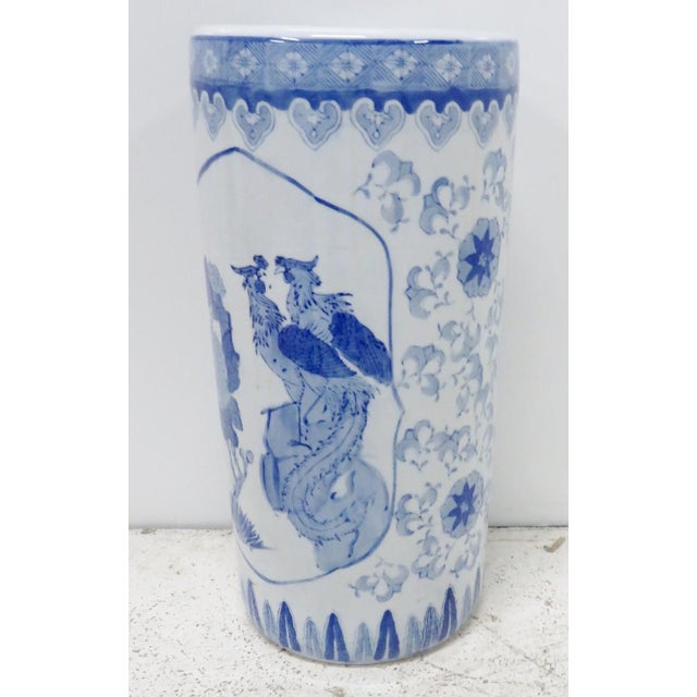 Chinese Blue & White Porcelain Umbrella Holder Chairish