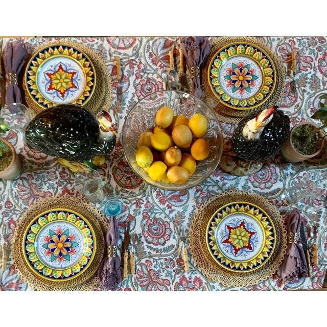 Vintage Italian ‘Gialletti Giulio’ Deruta Hand Painted Majolica Dinner Plates- Set of 2 For Sale - Image 10 of 11