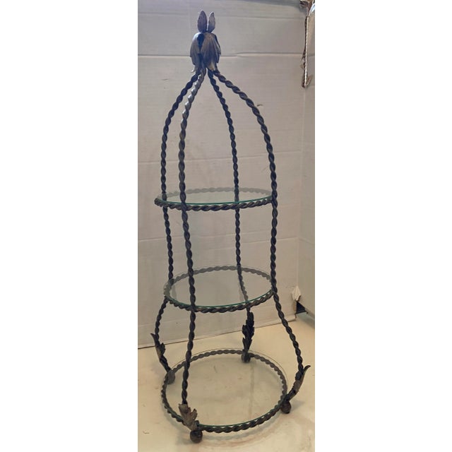 Hollywood Regency Tole Style Table Stand Etagere For Sale - Image 10 of 12