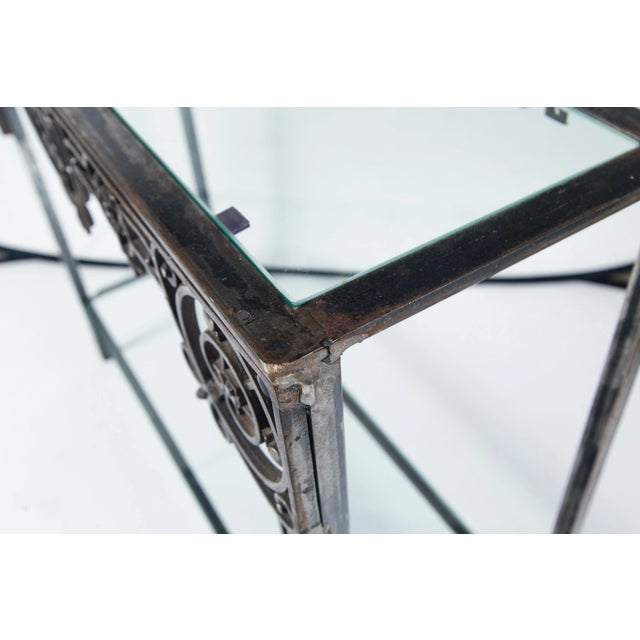 Architectural Iron Custom Console Table, France For Sale - Image 10 of 11