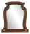 Antique Scalloped Wooden Mirror with Leather Details For Sale