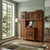Art Nouveau cupboard in mahogany and bronze castings (generally attributed to Carlo Porro). Upper central doors with...