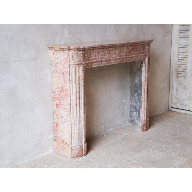 Antique French Marble Fireplace in Pink Tones For Sale - Image 3 of 13