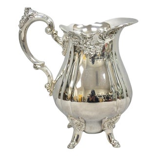 Vintage Baroque by Wallace 267 Silver Plated Footed Lemonade Water Pitcher For Sale