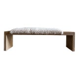 Casi Norwegian Sheep Upholstered Elm Bench - Off Center For Sale