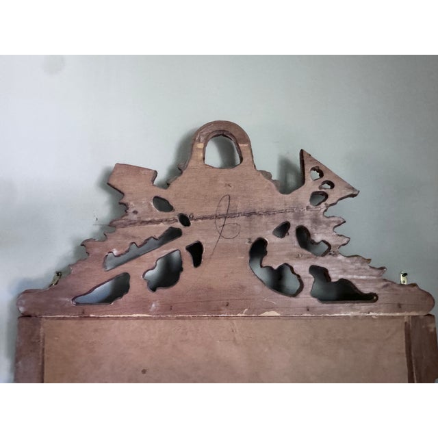 Mid 20th Century French Carved Wood Mirror With Garden Tools & Basket For Sale - Image 11 of 11