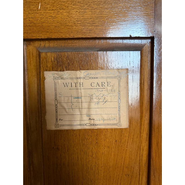 Brown Antique 1920s School Cupboard by the North of England School Furnishing Company For Sale - Image 8 of 12