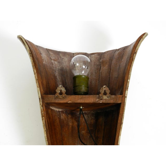 Large Wall Lamp in Aluminum-Plated Wood, 1950s For Sale - Image 11 of 14