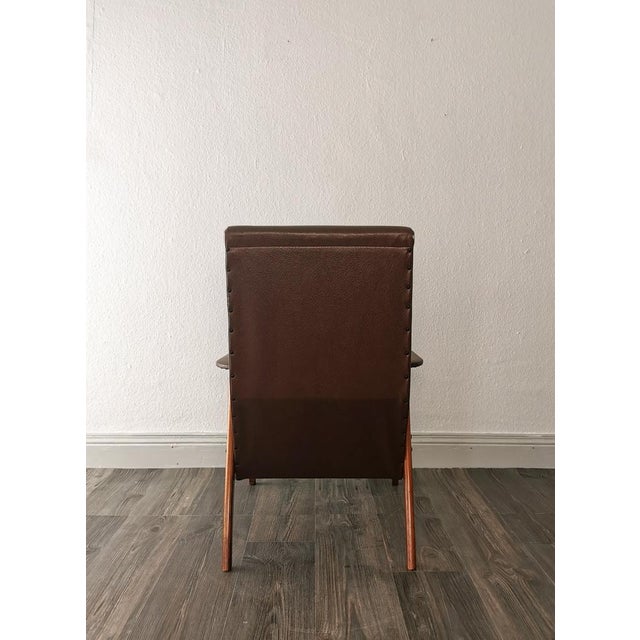 Wood Set of Mid-Century Armchairs in Teak & Synthetic Leather, 1950s For Sale - Image 7 of 18