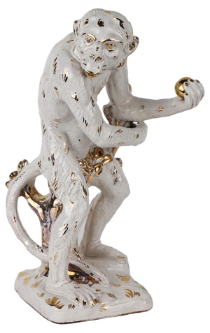 Enamelled Terracotta Monkey Figurine