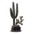 1980s Monumental 42" Martin Borja Brutalist Bronze Saguaro & Prickly Pear Cactus on Smoky Quartz Base For Sale