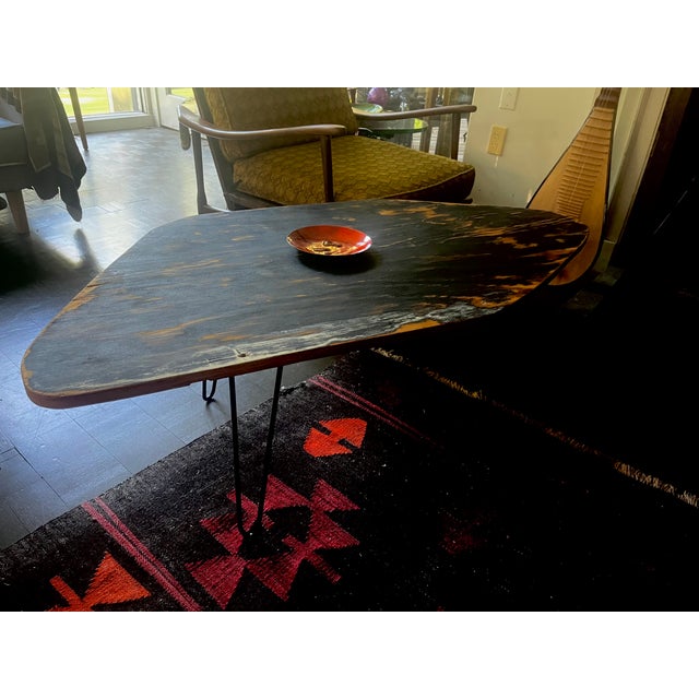 Black Industrial Coffee Table W/Hairpin Legs For Sale - Image 8 of 12