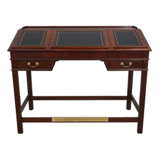 Jofco Mahogany Inlaid Bankers Architects Desk For Sale
