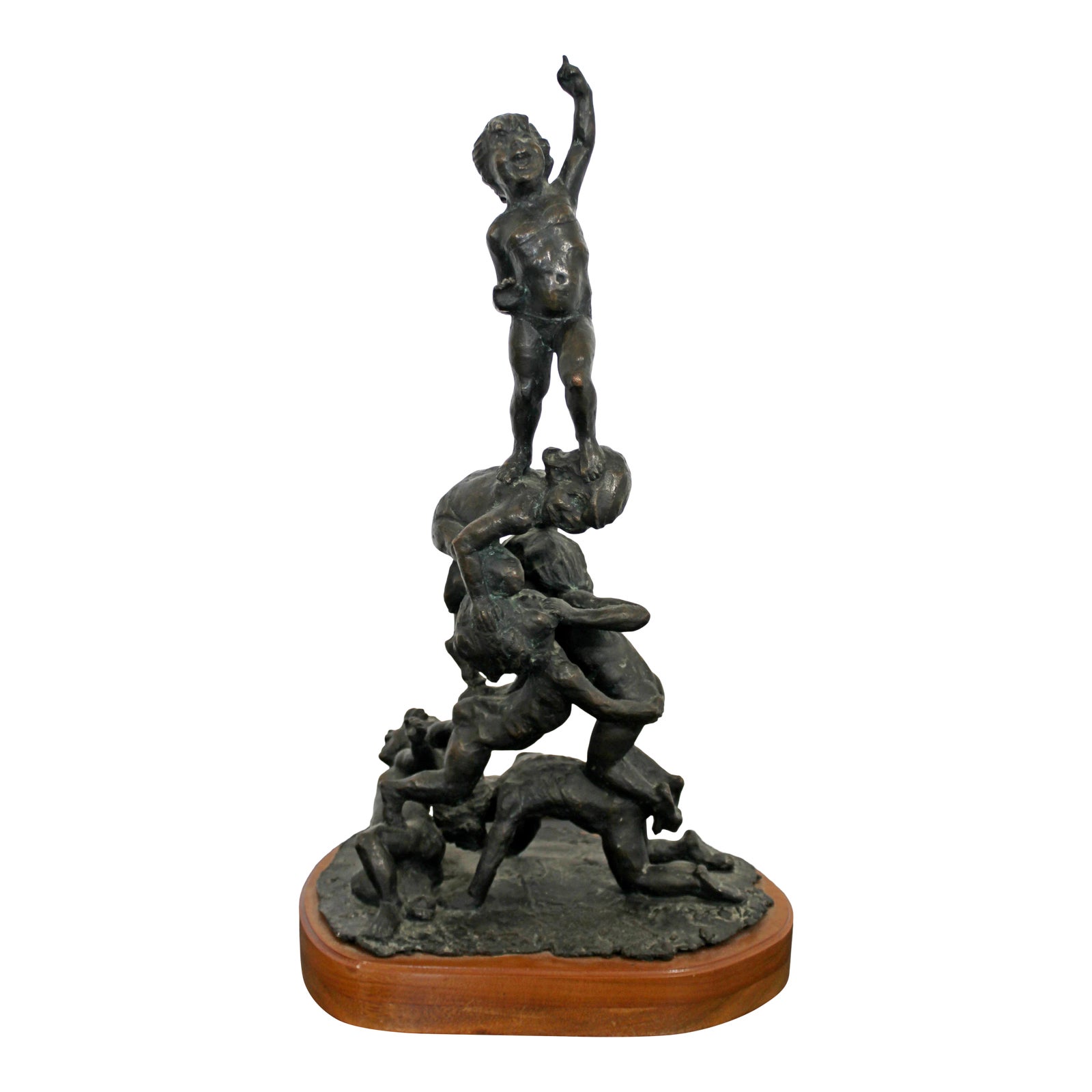 Mid Century Modern Bronze Table Sculpture Signed Edward Chesney 1972