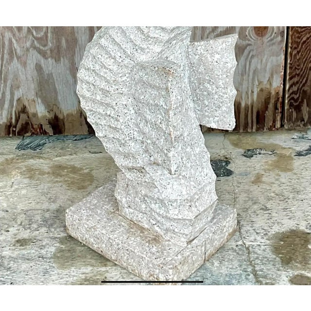 Vintage Monumental Coastal Carved Stone Sea Horse Sculpture For Sale - Image 11 of 12