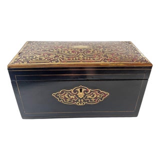 19th Century French Boulle Marquetry Tea Caddy For Sale