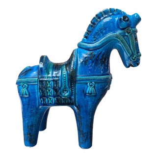 Late 20th Century Aldo Londi Rimini Blu Horse by Flavia Montelupo/Bitossi, Italy For Sale