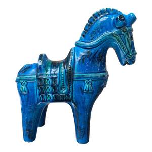 Late 20th Century Aldo Londi Rimini Blu Horse by Flavia Montelupo/Bitossi, Italy