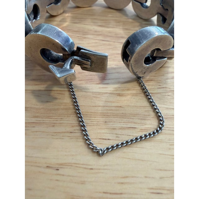 Mid 20th Century Mid 20th Century Antonio Pineda Sterling Bracelet, Modernist For Sale - Image 5 of 5