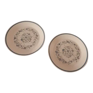 1970s Lenox Blue Breeze Floral Temperware Salad Plates Dishes- Set of 2