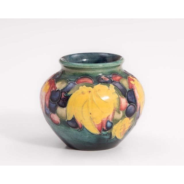 Vintage William Moorcroft Leaf and Berry Pattern Art Pottery Cabinet Vase Arts & Crafts For Sale - Image 4 of 14