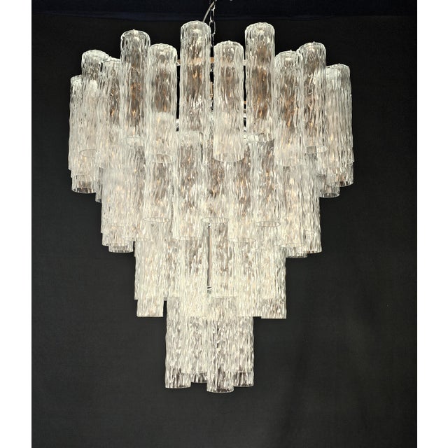 Vintage Murano Glass Cylindrical Tubes Chandelier in the style of Barovier, Venice, Italy, 2007 For Sale - Image 10 of 18