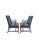 1990s Vintage Chesterfield Tufted Blue Leather Arm Chairs a Pair. English Style With Brass Nailhead Accent's For Sale - Image 5 of 5