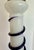 White Art Deco Murano Style Milk Glass & Cobalt Blue Swirl Art Glass Table Lamp For Sale - Image 8 of 12