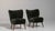 Black 1940s Mid-Century Modern Black Wood Pair of Club Chairs For Sale - Image 8 of 12