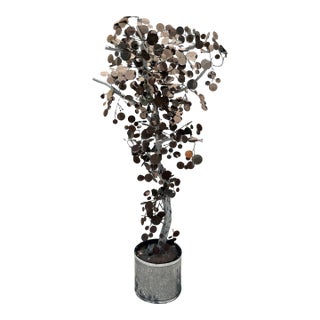 Vintage Brutalist Abstract Raindrop Tree After Curtis Jere For Sale