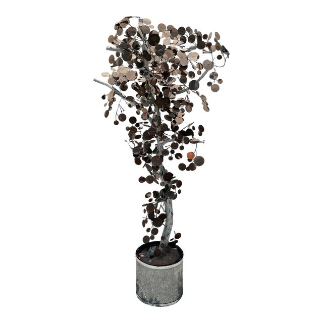 Vintage Brutalist Abstract Raindrop Tree After Curtis Jere For Sale