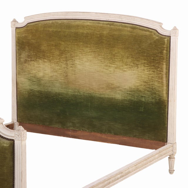 1940s A French Louis XVI Style Painted Full-Size Bed, C. 1940. For Sale - Image 5 of 8