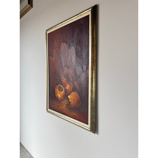 1970s Vintage Still Life Oil on Canvas Painting by Ankudowicz For Sale - Image 4 of 12