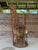 An impressive monumental vintage wicker and rattan Emmanuelle peacock chair featuring an oversized fan-shaped backrest,...