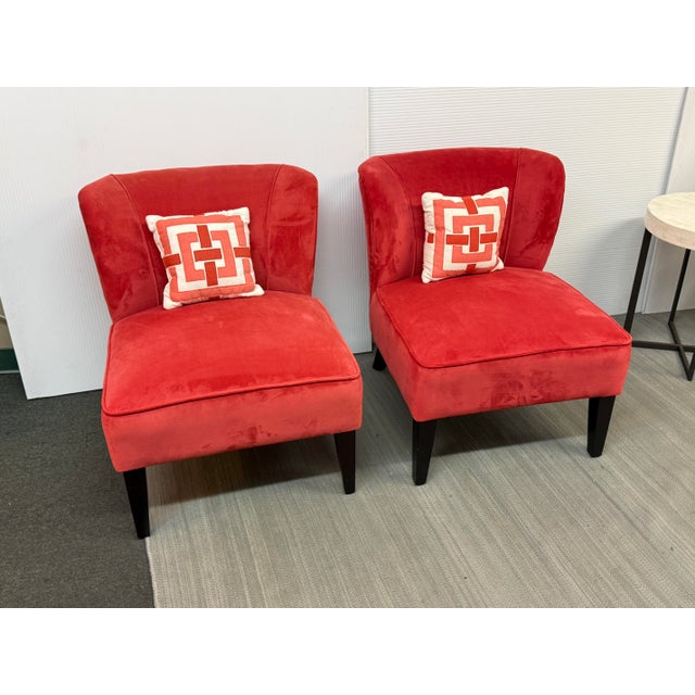Traditional World Market Quincy Slipper Chairs, Pair For Sale - Image 3 of 12