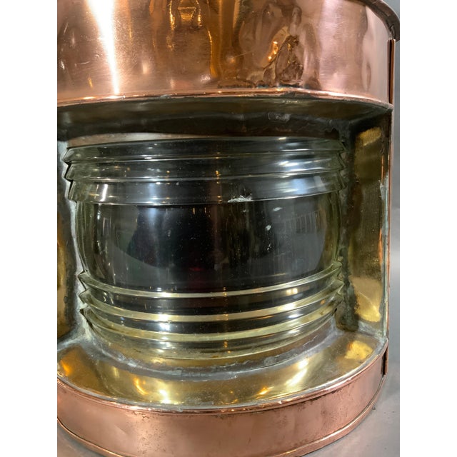 Scottish Port and Starboard Ship Lanterns of Solid Copper with Brass Trim For Sale - Image 4 of 12