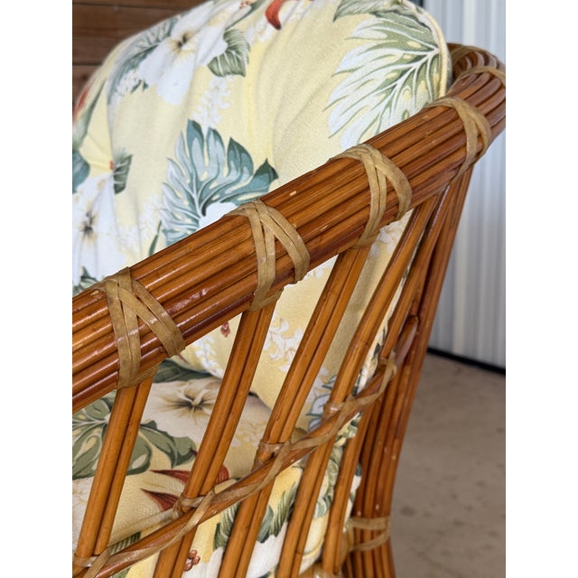 Henry Link Vintage Coastal Organic Modern Pencil Rattan Lounge Chairs – Pair For Sale - Image 4 of 12