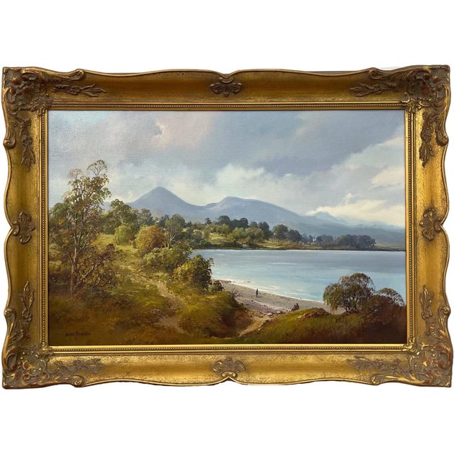 Irish Landscape Art - Original Post-War Painting of Mournes From Duldrum Ireland by Modern Artist, 1980 Circa For Sale - Image 13 of 13