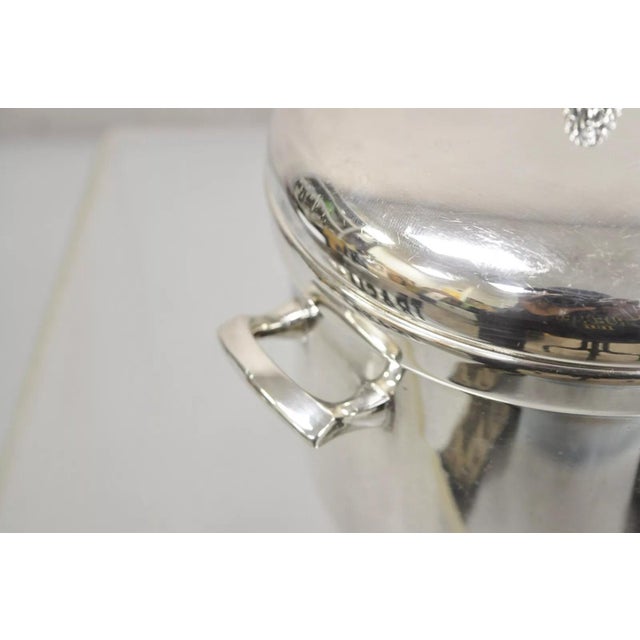 Mid 20th Century Vintage Sheffield Silver Co. Mid Century Modern Silver Plated Lidded Ice Bucket For Sale - Image 5 of 10