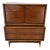 Mid-Century Modern Diamond Front Walnut 8 Drawers High Chest Dresser Cabinet For Sale
