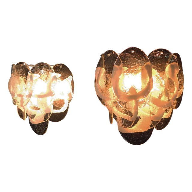 Vintage Murano Glass Wall Sconces, 1970s, Set of 2 For Sale