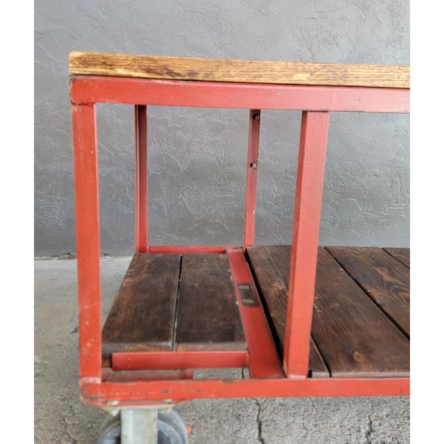 Industrial Rolling Cart With Retractable Handle For Sale - Image 12 of 15