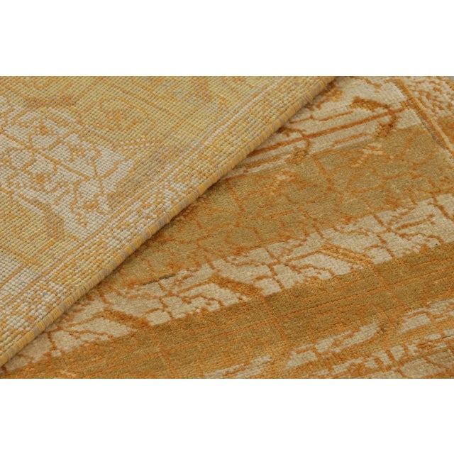Gold Rug & Kilim’s Samarkand-Inspired Rug, Muted Geometric-Floral Patterns in Gold For Sale - Image 8 of 8